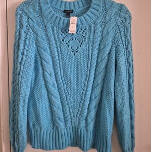 Talbots Turquoise Cable Knit Sweater